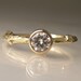 Moissanite Ring in 14k Yellow Gold  - Engagement Ring - Twig Ring