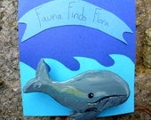 Hand Painted Whale Brooch