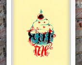 Eat Me Retro Alice In Wonderland A3 Print