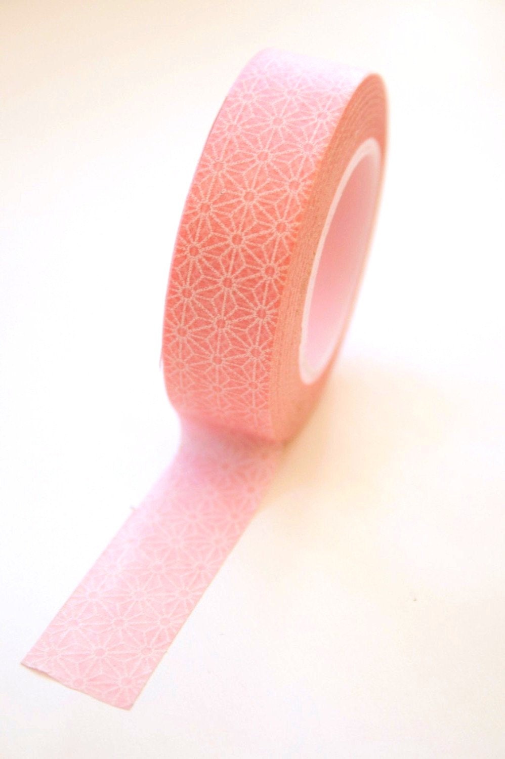 Washi Tape - 15mm - Pink and White Geometric Pattern - Deco Paper Tape No. 346