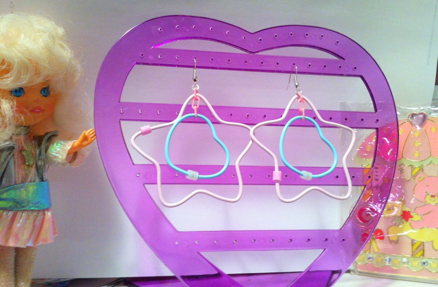 cute earring fairy kei pastel color stars and heart for 2