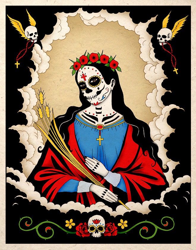 Day Of The Dead Art Print Catrina Dia De Los Muertos