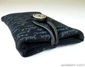 Black Script iPhone Sleeve - iPhone 5, iPhone 4