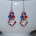 New York Mets Inspired Mr Met Mascot Crystal Earrings