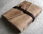 Leather Journal, distressed brown, approx. 4"x6", rugged, handmade rustic journal by Dancing Grey Studio on Etsy