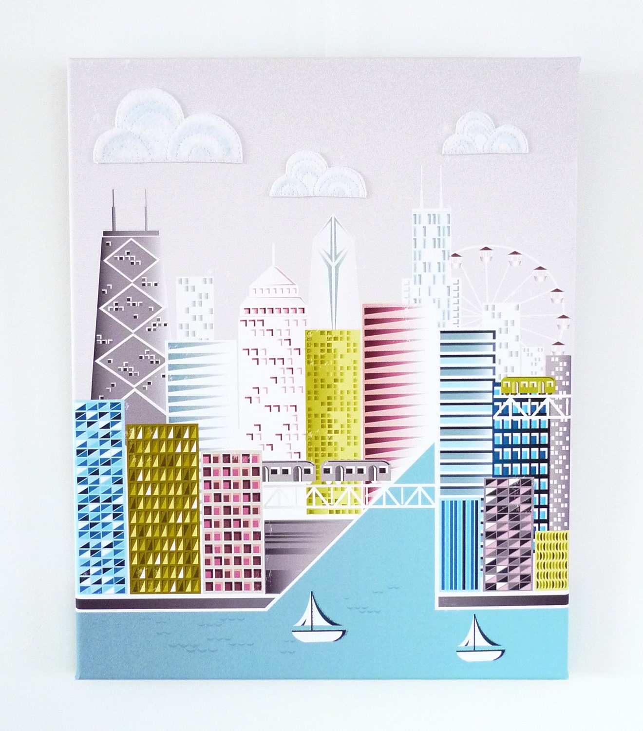 Chicago - Textiles Canvas Print