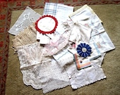 LINEN LOT Tablecloth Runner Doily Vintage Towel Lace doily napkin hankie selection