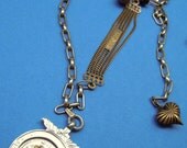 Antique English Sterling Silver Sport Medal Pendant or watch fob necklace