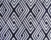 Cotton japanese yukata kimono fabric indigo blue white abstract diamond 1m (3m available)