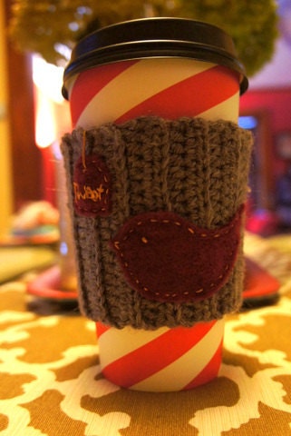 Coffee/Tea Cozy - Gray with a Red Birdy, Tweet Tag