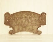 Vintage French Memorial Plaque Rare Shape
