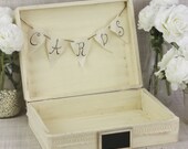 Rustic Wedding Card Box Advice For The Bride and Groom Trunk Keepsake Box With Banner Custom (Item Number 130073)