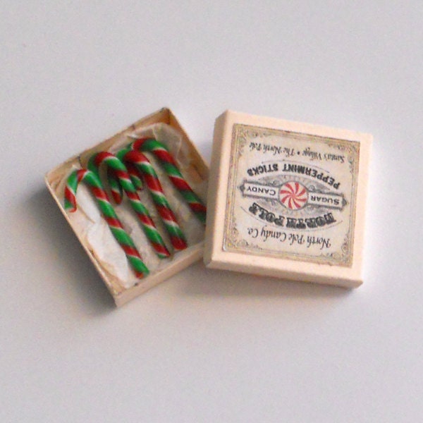 1/12 Scale Miniature Vintage Christmas Candy Canes