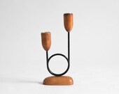 Mid Century Modern Candle Holders - Wood, Retro, Candlesticks, Candelabra