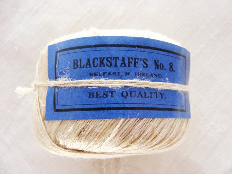 Vintage 1940's Irish Blackstaff's Linen Hemp Shoe Thread Full Spool Size 8 Natural