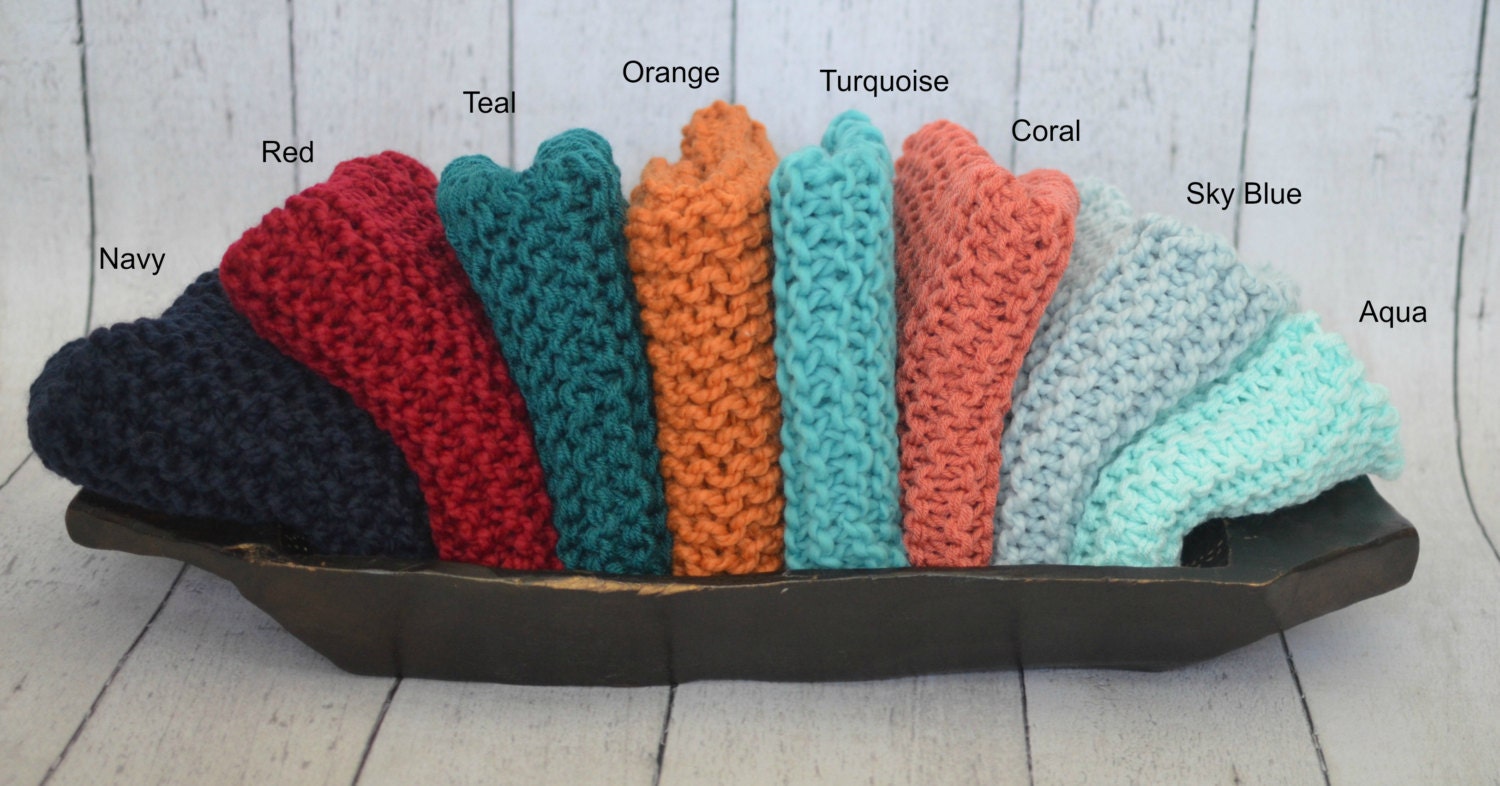 4 Knit Baby Blankets Newborn Photo Props You Pick Colors