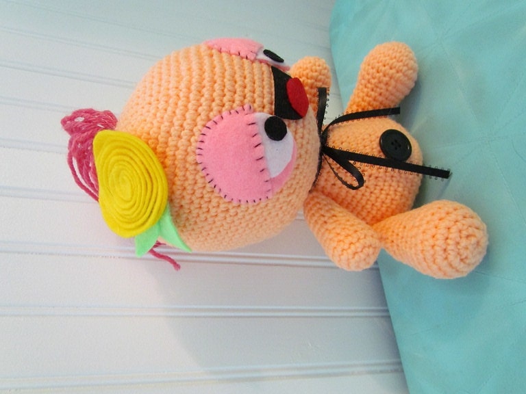 Oddette the Voodoo Baby - Amigurumi - Hair Flower - Doll - Toy - Crochet