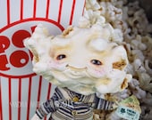 ON RESERVE- Stanley White  - Art Doll sculpt Popcorn ooak monsters creature freak funny corn  mascot fantasy circus