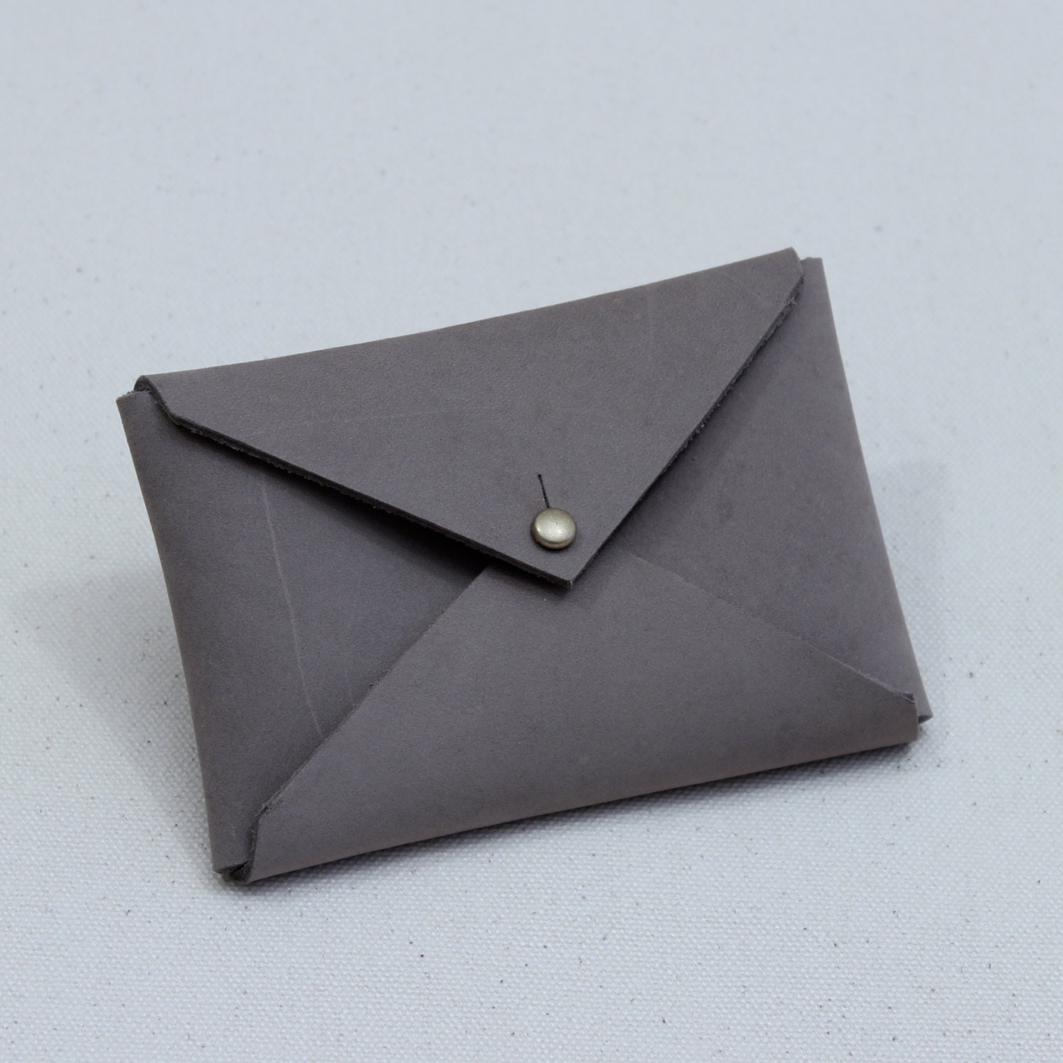 Leather Card Case in Grey