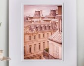 SALE - Paris Photography, Paris Rooftops and Window, Travel Photography, 5 x 7 Fine Art Photograph in 8 x 10 Double Mat