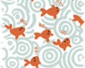 Heather Ross, Munki Munki, GOLDFISH SWIRLS on Poplin, 1 Leg Panel