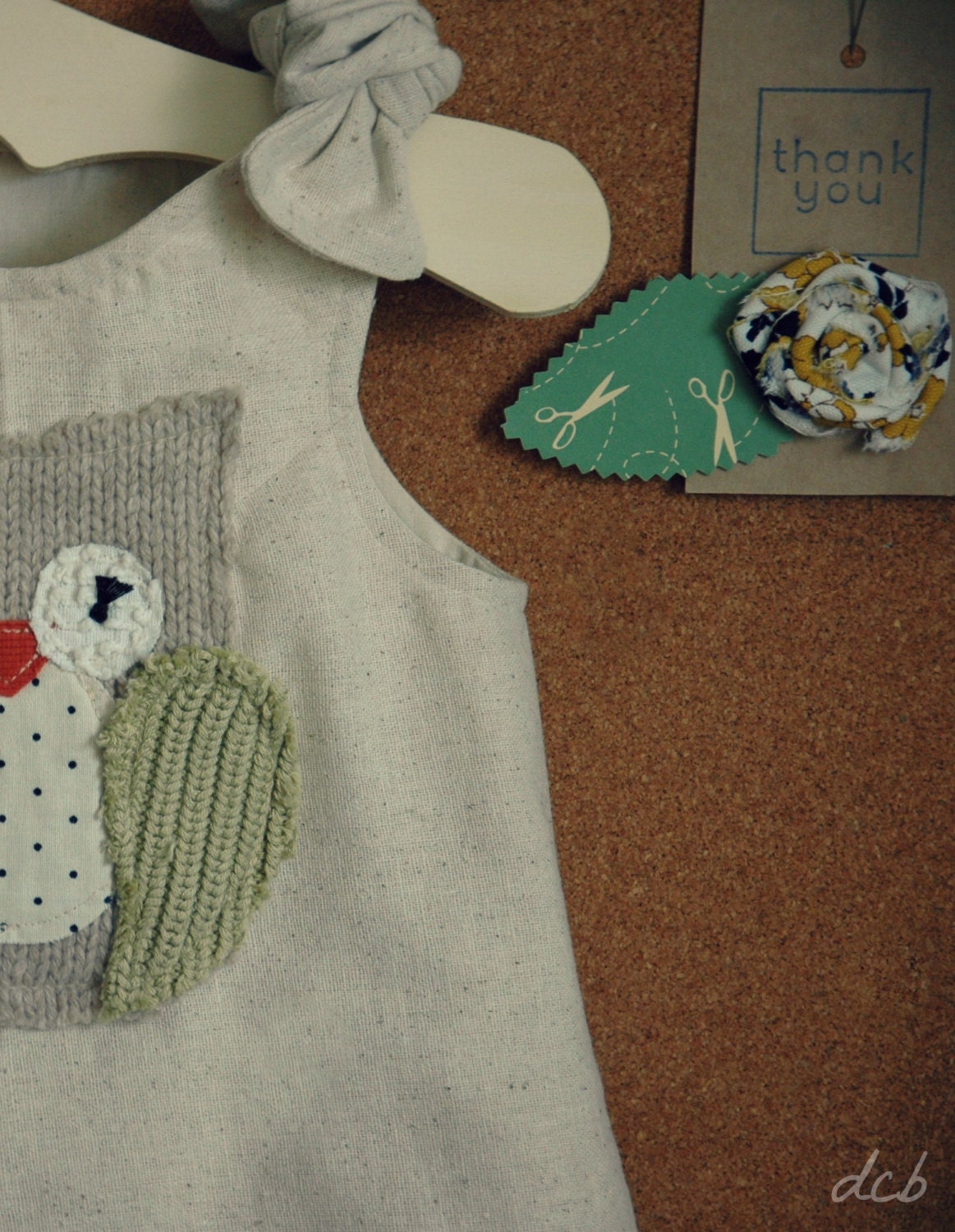Mustard and Navy undyed natural cotton owl dress