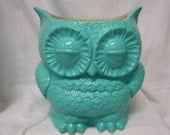 2nd's  SALE  Tootsie Pop Owl Garden Planter  Turquoise