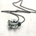 Monaco Ocean Blue Teal Green Lampwork Teardrop Oxidized Sterling Silver Necklace - Delphi