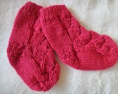 Baby Socks Knit Dark Pink 3-6 Months