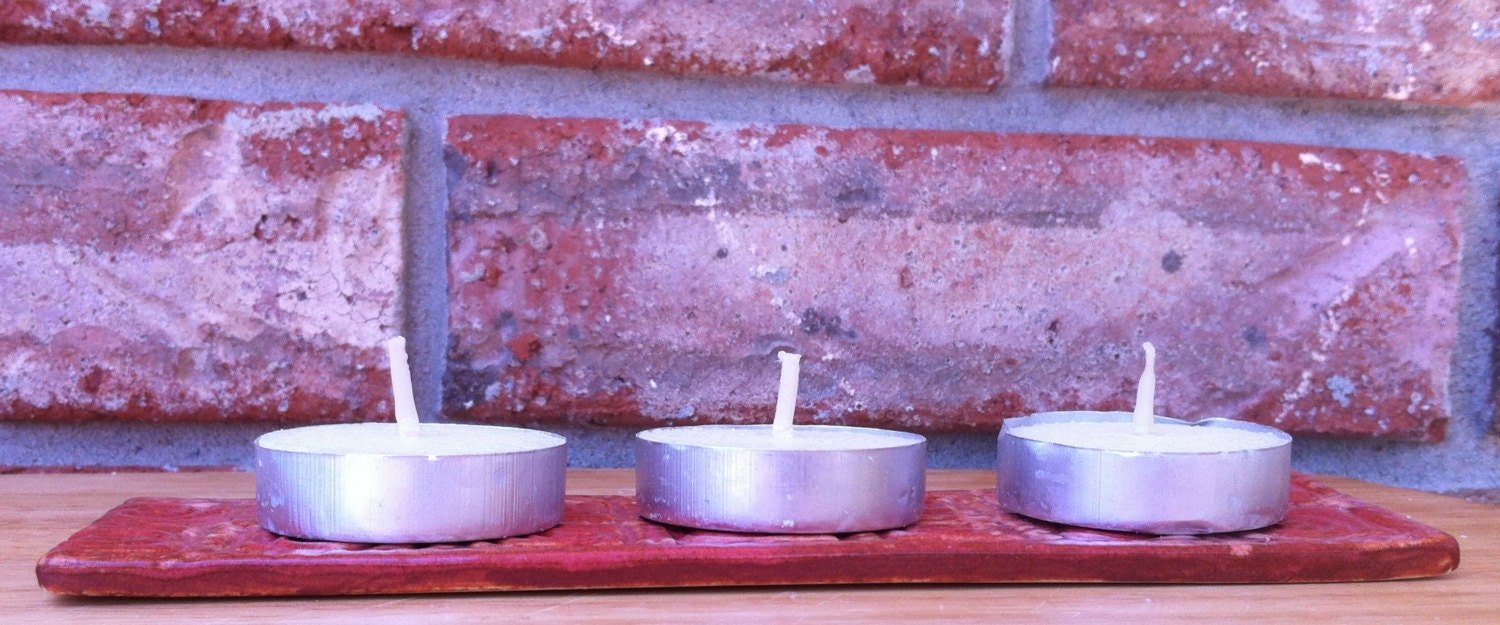 Handmade Nueske Applewood Smoked Bacon Jumbo Swirl Design Ceramic Candle and Incense Holder
