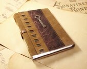 The Old Key - Journal - Suede Leather Bound Vintage Brown Notebook, Diary