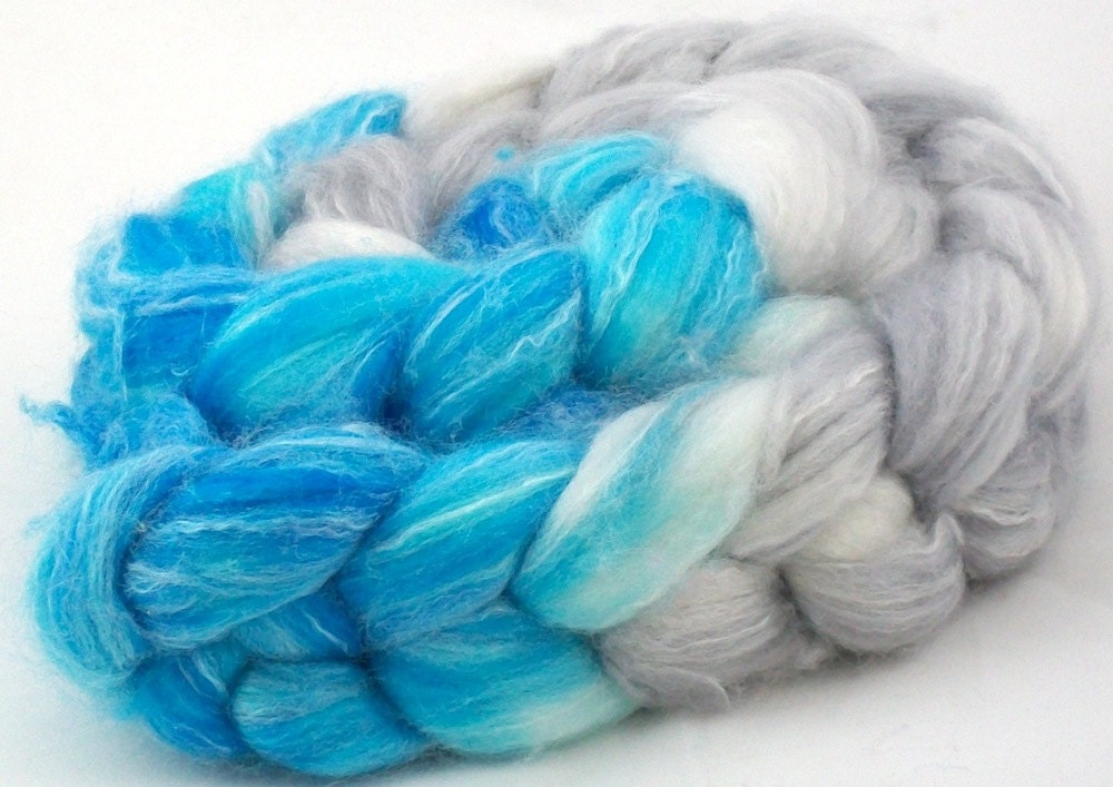 Glass Slipper/ Handpainted SW Merino-Bamboo-Nylon Combed Top/ 4 oz.