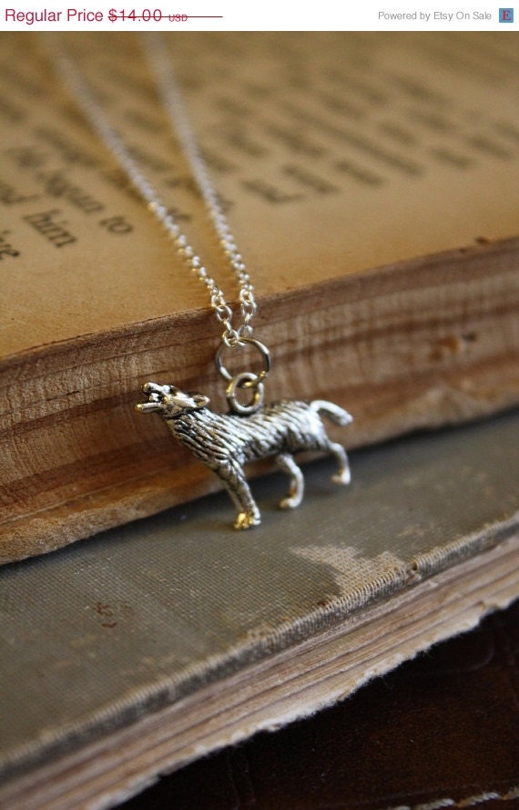 ON SALE Wolf Necklace