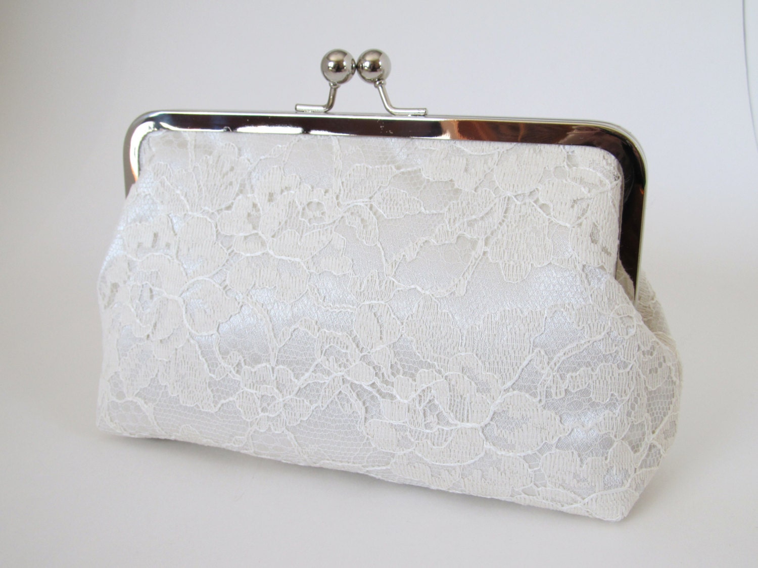 Silk And Chantilly Lace Clutch-Ivory-Wedding Clutch-Lace Clutch-Bridal Clutch-Bags And Purses-Some Thing Blue