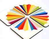 coasters rainbow color burst geometric kitchen entertaining easter spring colorful bright home decor easter spring gift idea under 25