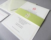 Kissing Seahorses Destination Wedding Invitation Suite, RSVP Card, Belly Band plus Envelopes - 25 Sets