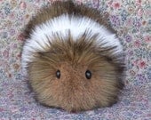 Cinnamon Brown & White Guinea Pig Handmade Plush Toy