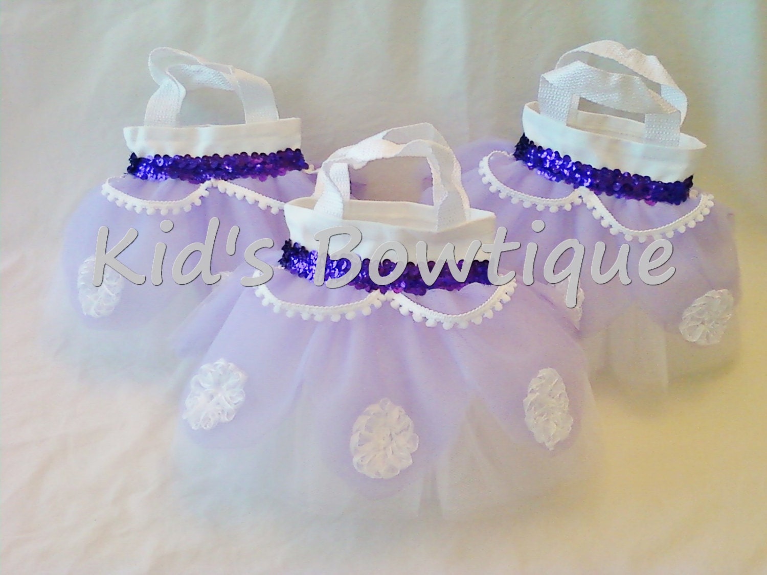 Set of 12 Disney Princess Sofia the First Inspired Party Favor Tutu Bags