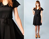 Vintage Cocktail Black 70s Dress