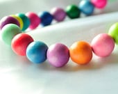 Colorful chunky wooden beaded necklace