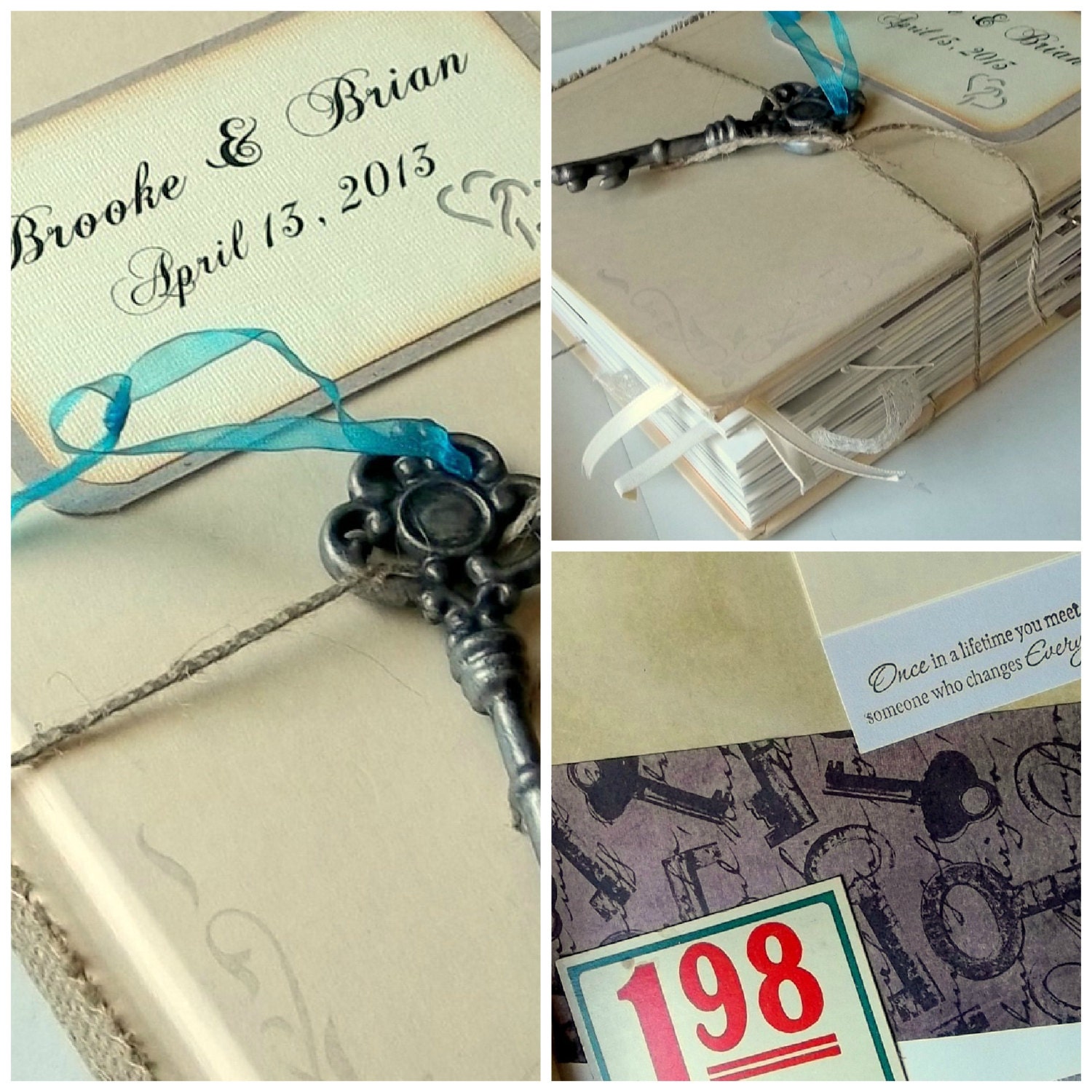 Simply vintage guestbook alternative RESERVED for martine