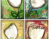 Scripture Art, Inspirational Art, FAITH, HOPE, LOVE (2 Corinthians), 8x10 Fine Art Prints, Set of 4