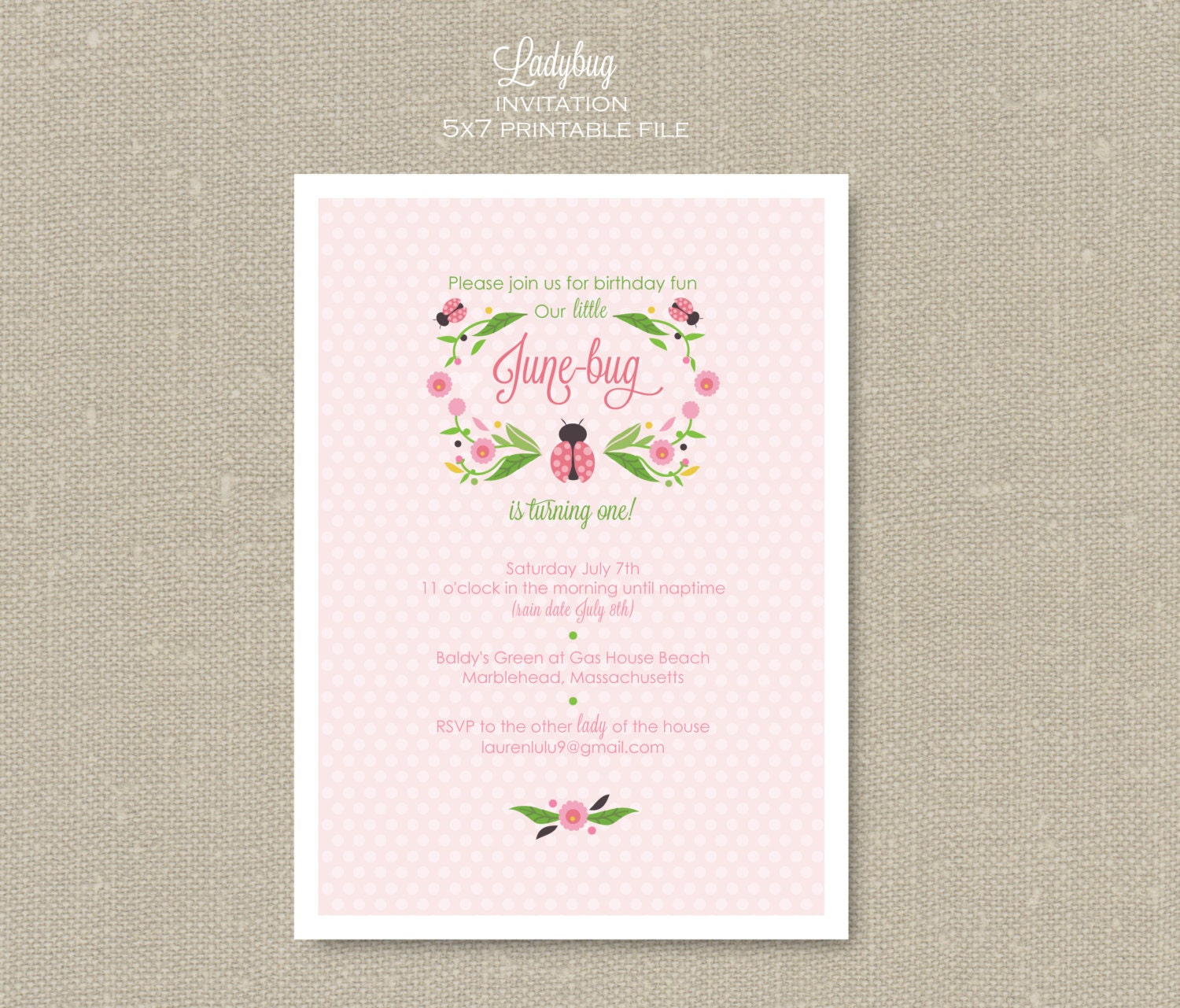 Invitation - Ladybug