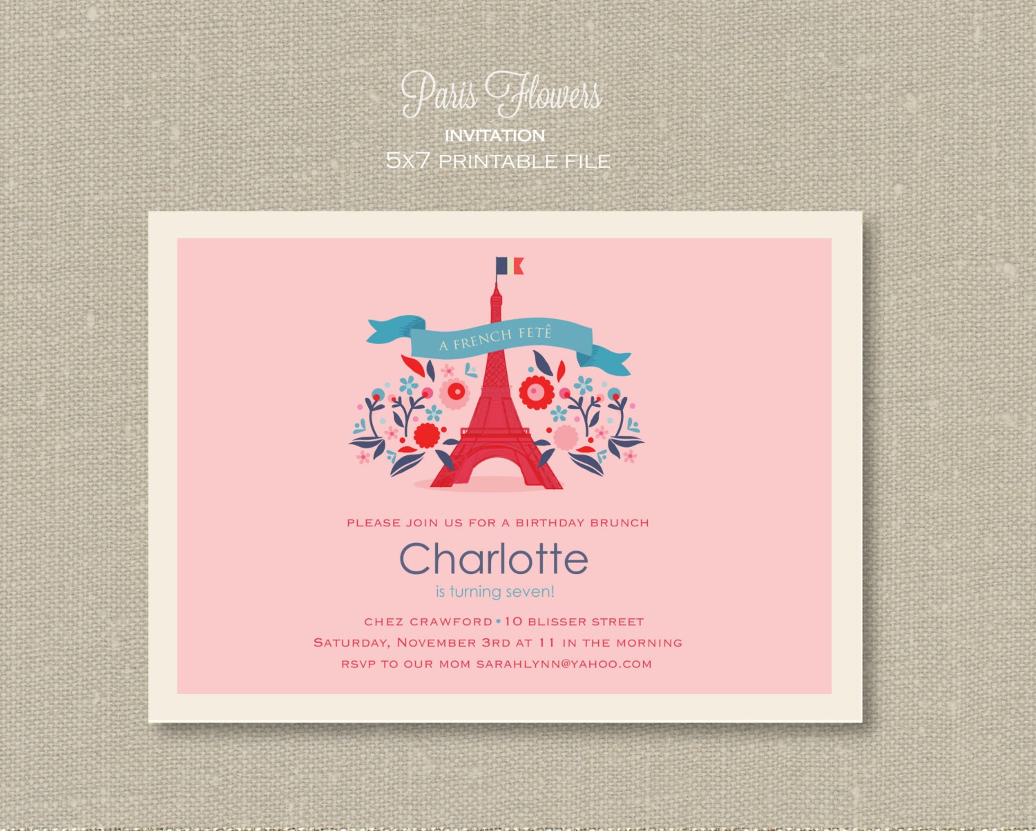 Invitation - Paris Flowers