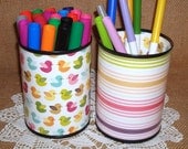 Marker Holder - Birdies and Bold Stripes Pencil Cup Holder Set No. 220