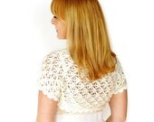 Ivory Bridal Shrug Bella Lace Bolero Cashmere Merino Wool XS S M L