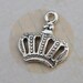 Princess Crown Charm, 18 Pcs,  Metal Charms,  Crown Charms, Silver Crown
