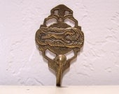 antique brass panther wall hook
