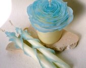 Unique Unity Set, Rose Wedding Candles, Sweetheart Table Decor, Eco Luxury Wedding Gift - Pure Beeswax Candle Art by Marcie Forest