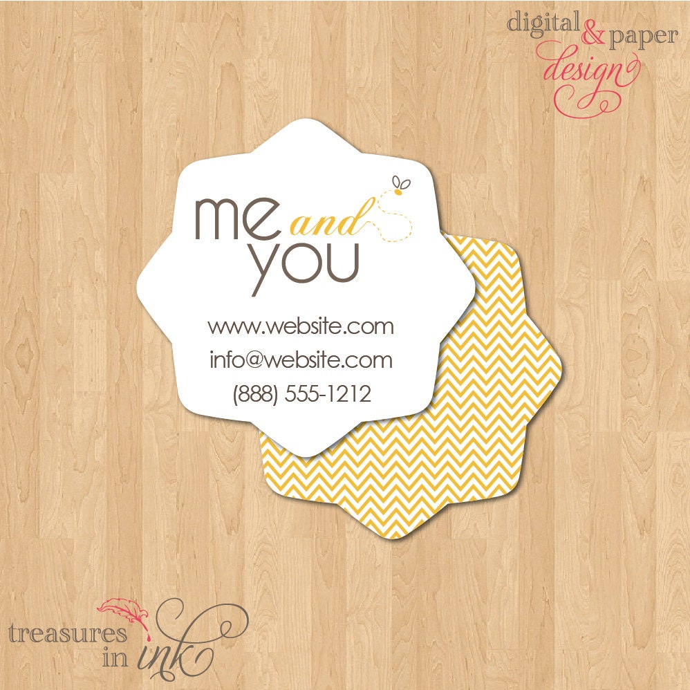 STARBURST Chevron Business or Calling Cards - EXCLUSIVE shape for your UNIQUE business - We print, cut and handle everything in house